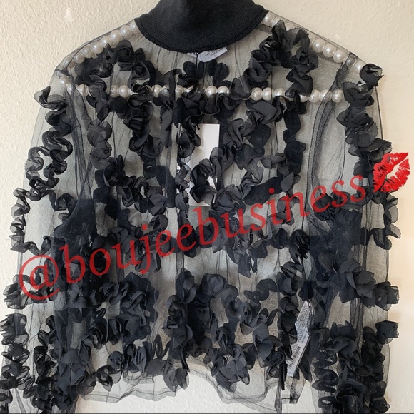 ZARA Semi-Sheer Turtleneck Top - Picture 11 of 11